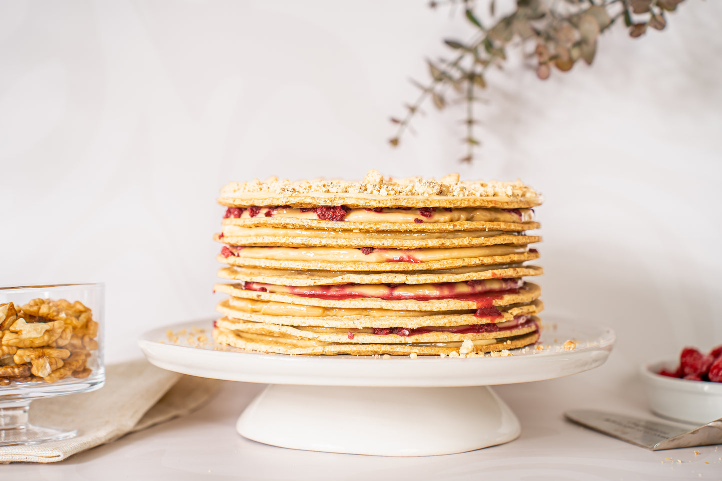 Torta Crocante Nuez Manjar Frambuesa