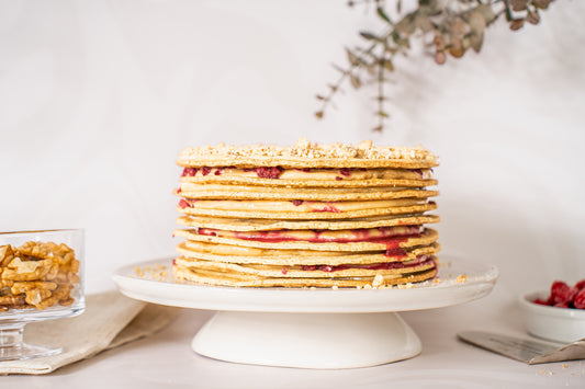 Torta Crocante Nuez Manjar Frambuesa